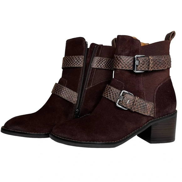 Donald J. Pliner Shoes - Donald J. Pliner NWOT Dahlin Suede Embossed Ankle Boots in Espresso Size 6.5